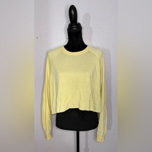 Fashion Nova Yellow Cropped Long Sleeved Top